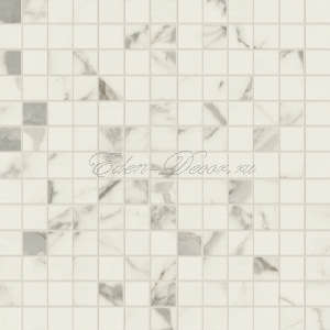 Керамогранит Caesar Anima Италия Белый Декор BCTILES0014023 Statuario Venato Composizione F Lucidato 30*30