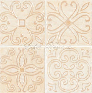 Плитка Alta Ceramica Castelli Италия Кремовый Декор BCTILES0006050 Decoro arazzo 4 soggetti Corte 10x10