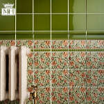 Плитка Johnson Tiles Minton Hollins Англия Оливковый Декор BCTILES0011142 MRB74E Rope Border Stop End 35x18,5x18,5mm Dark Green