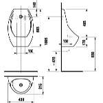 Писсуар Jika Domino 4110.1 подвесной, с сенсорным управлением Чехия URINAL000013