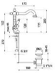 Смеситель Webert Dorian DO700302010 золото для раковины Италия MIXER003129